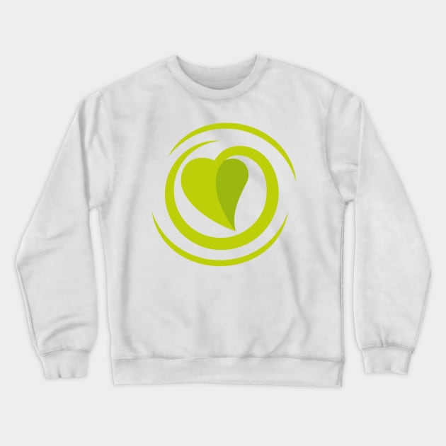 Green Heart Leaf Crewneck Sweatshirt by AnthonyZed